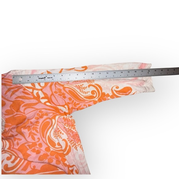 TALBOTS SLUB COTTON V-NECK SWEATER PAISLEY - Women’s M Orange - Picture 9 of 15